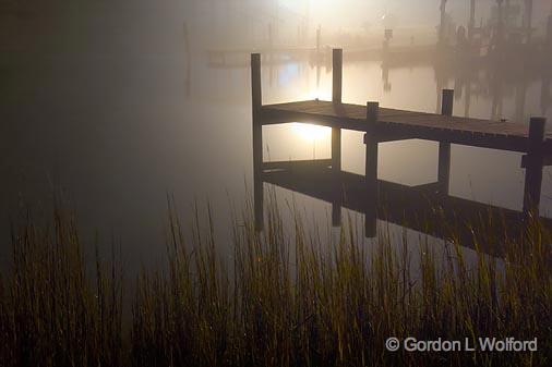 A Dock & Foggy Night_31591.jpg - Photographed along the Gulf coast near Port Lavaca, Texas, USA.